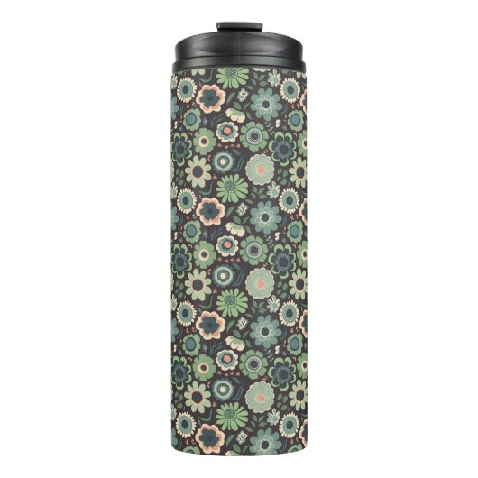 "Mitternacht Bloom Fiesta" Thermosbecher (Vorderseite)