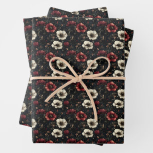 Mitternacht Bloom Geschenkpapier Set