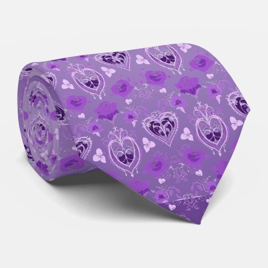 Mitternacht Bloom Krawatte (Gerollt)