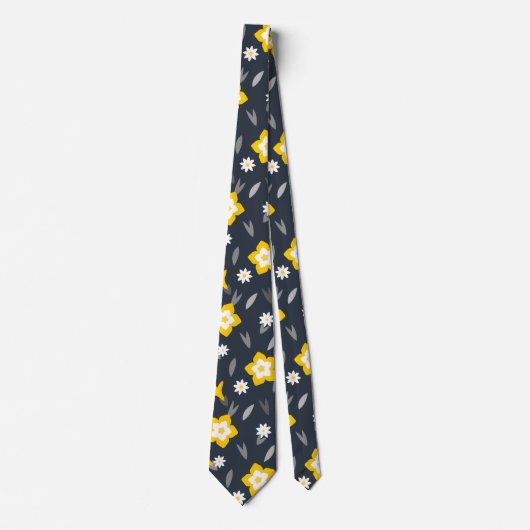 Mitternacht Bloom Krawatte (Vorderseite)