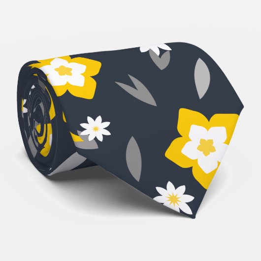 Mitternacht Bloom Krawatte (Gerollt)