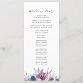 Mitternacht Blooms Floral Wreath | Hochzeitsfeier Programm (Rückseite)