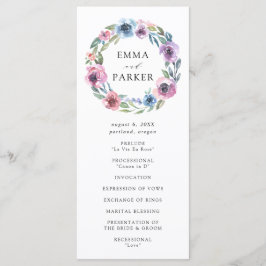 Mitternacht Blooms Floral Wreath | Hochzeitsfeier Programm