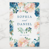 Mitternacht Blooms Gastgeschenke Hochzeiten Mini-W Weinetikett (Einzelnes Label)