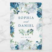 Mitternacht Blooms Gastgeschenke Hochzeiten Mini-W Weinetikett (Einzelnes Label)