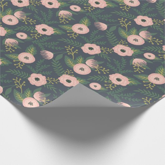 Mitternacht Blooms Geschenkpapier (Ecke)