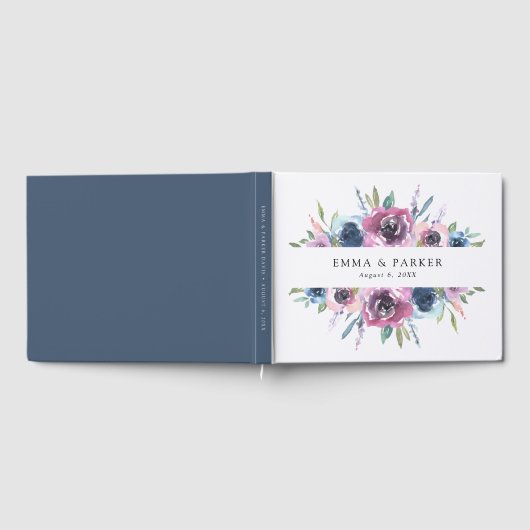 Mitternacht Blooms | Hochzeit Gästebuch (Voll)