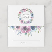 Mitternacht Blooms | Hochzeit Platzkarte (Außenseite Aufgefaltet)