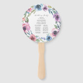 Mitternacht Blooms | Personalisiertes Hochzeitspro Fächer (Rückseite)