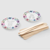 Mitternacht Blooms | Personalisiertes Hochzeitspro Fächer (Non-assembled)