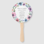 Mitternacht Blooms | Personalisiertes Hochzeitspro Fächer (Vorderseite)