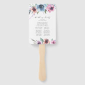 Mitternacht Blooms | Personalisiertes Hochzeitspro Fächer (Rückseite)
