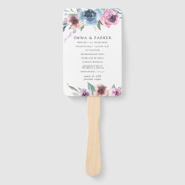 Mitternacht Blooms | Personalisiertes Hochzeitspro Fächer