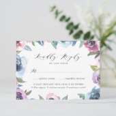 Mitternacht Blooms | RSVP Card mit Wahlmöglichkeit Karte (Stehend Vorderseite)