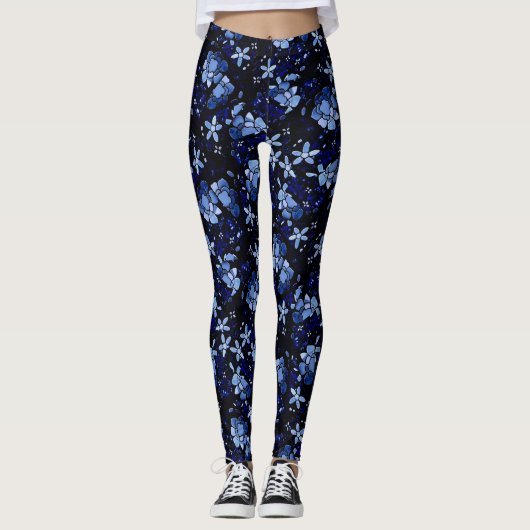Mitternacht Blossom Dream Leggings (Vorderseite)