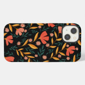 Mitternacht Blossom Floral iPhone Case Hülle (Rückseite (Horizontal))