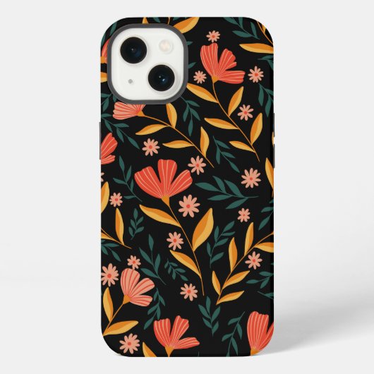 Mitternacht Blossom Floral iPhone Case Hülle (Rückseite)