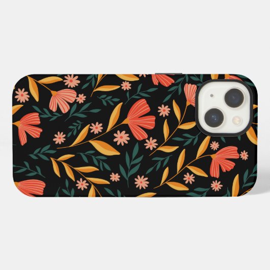 Mitternacht Blossom Floral iPhone Case iPhone Hülle (Rückseite (Horizontal))