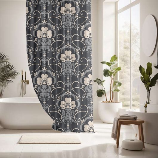 Mitternacht Blossom Harmony Duschvorhang