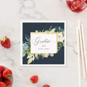 Mitternacht Blue Blush Abschluss Napkins Serviette