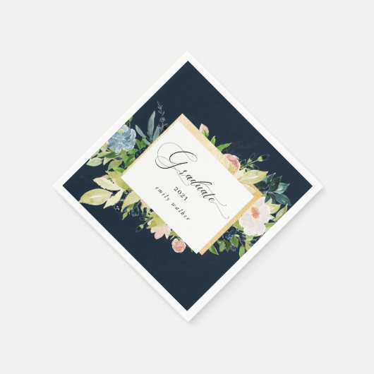 Mitternacht Blue Blush Abschluss Napkins Serviette (Ecke)