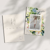 Mitternacht Blue Blush Foto Abschluss Ankündigungspostkarte