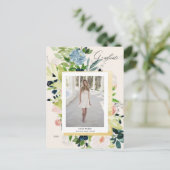 Mitternacht Blue Blush Foto Abschluss Ankündigungspostkarte (Stehend Vorderseite)