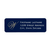 Mitternacht Blue Elegant Champagne Gold Initial (Vorne)