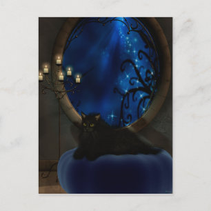 Mitternacht Blue Fantasy Chat Art Postkarte