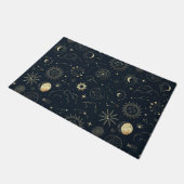 Mitternacht Blue Gold Star Konstellation Muster Fußmatte (Schrägansicht)