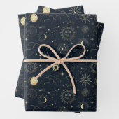 Mitternacht Blue Gold Star Konstellation Muster Geschenkpapier Set (Beispiel)