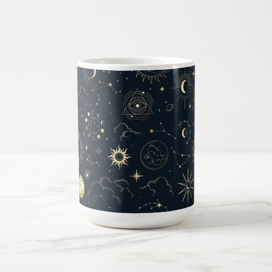 Mitternacht Blue Gold Star Konstellation Muster Kaffeetasse (Mittel)