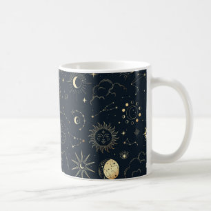 Mitternacht Blue Gold Star Konstellation Muster Kaffeetasse