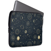 Mitternacht Blue Gold Star Konstellation Muster Laptopschutzhülle (Vorne Rechts)