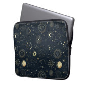 Mitternacht Blue Gold Star Konstellation Muster Laptopschutzhülle (Vorderseite Links)