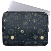Mitternacht Blue Gold Star Konstellation Muster Laptopschutzhülle (Vorderseite)