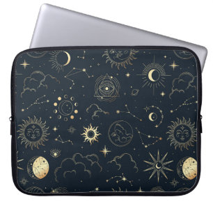 Mitternacht Blue Gold Star Konstellation Muster Laptopschutzhülle