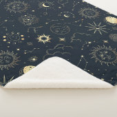 Mitternacht Blue Gold Star Konstellation Muster Sherpadecke (3/4)