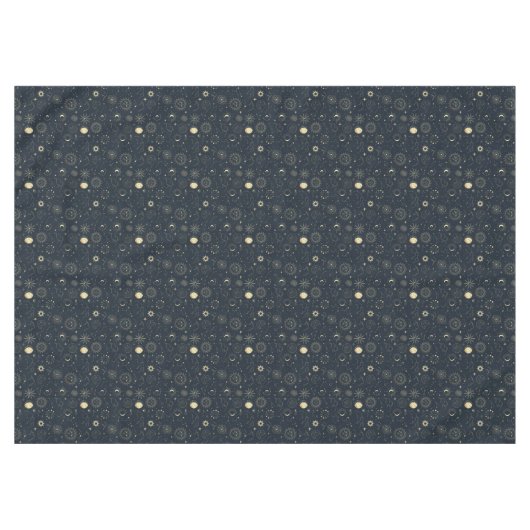 Mitternacht Blue Gold Star Konstellation Muster Tischdecke (Vorderseite (Horizontal))