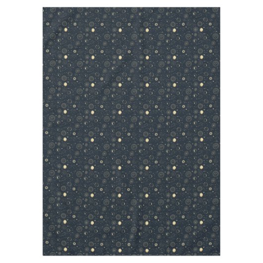 Mitternacht Blue Gold Star Konstellation Muster Tischdecke (Vorderseite)