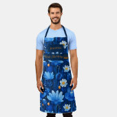 Mitternacht Blue Lotus Blume Zen Serenity Schürze (Getragen)