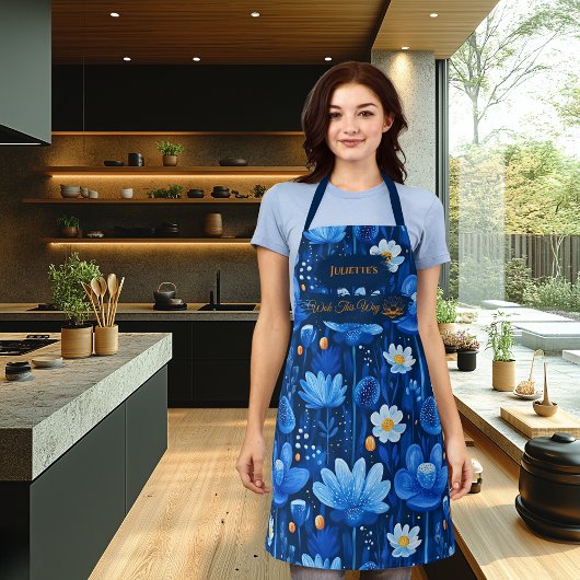 Mitternacht Blue Lotus Blume Zen Serenity Schürze