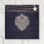 Mitternacht Blue Rustic Elegance Gastgeschenk Hoch Geschenkanhänger (Rückseite)