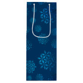 Mitternacht Blue Snowflake Pattern Weinbeutel Geschenktüte Für Weinflaschen (Vorderseite)