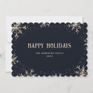 Mitternacht Blue Snowflake Snow Happy Holidays Car Feiertagskarte