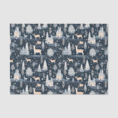 Mitternacht Blue Snowy Village Seidenpapier (Vorderseite)