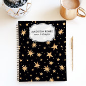 Mitternacht Blue Starry Sky Notizblock