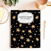 Mitternacht Blue Starry Sky Notizblock