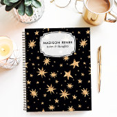 Mitternacht Blue Starry Sky Notizblock