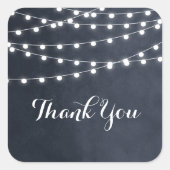 Mitternacht Blue String Lights Danke Sticker (Vorderseite)